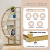 4 Tiers Home Office Open Bookshelf; Round Shape; Different Placement Ways; MDF Board; Gold Metal Frame; White