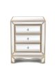 W 19.7&quot; X D 15&quot; X H 26&quot; Champagne mirror three extraction cabinet; multifunctional bedside table