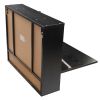 Wall Mounted Laptop Desk, Wooden Drop-Leaf Table with Storage Drawer & Shelves, Home Office Hanging Computer Workstation, Black XH