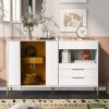 U_Style Storage Cabinets with Acrylic Doors, Light Luxury Modern Storage Cabinets with Adjustable Shelves, Accent Cabinet Buffet Cabinet for Living Ro