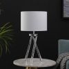 26.25" In Mid Century Birgit Led Acrylic Tapered Legs Silver Metal Table Lamp