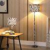 59" Faux Suede Zebra Print Floor Lamp