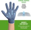 Cotton Work Gloves with Elastic Knit Wrist Pack of 24 Gloves 10 Oz Garden Gloves 10" Size Blue Gray Color Washable Reusable Gloves for Painter Mechani