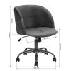 Velvet Upholstered Home office task chair - Dark Grey