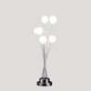 27.5" In 6-Light Acrylic Globe Aluminun Led Chrysanthe Silver Chrome Metal Table Lamp