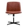 Office chair Brown PU Material. Home Computer Chair Office Chair Adjustable 360 Â¬âˆžSwivel Cushion Chair With Black Foot Swivel Chair Makeup Chair Study