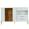 U_Style Storage Cabinets with Acrylic Doors, Light Luxury Modern Storage Cabinets with Adjustable Shelves, Accent Cabinet Buffet Cabinet for Living Ro