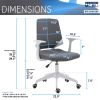 Techni Mobili Height Adjustable Mid Back Office Chair; Grey