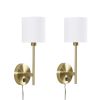 [Only support Drop Shipping Buyer] Conway Metal Wall Sconce with Cylinder Shade; Set of 2