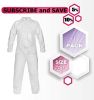 Hazmat Suits Disposable Coverall Paint XX-Large. 60 gsm SMS Painters Suit with Zipper Front Entry; Elastic Wrists; Elastic Ankles. Unisex Protective S