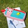 [Rabbit & Carrot] Embroidered Applique Pencil Pouch Bag / Cosmetic Bag / Carrying Case (7.3*3.3*1.4)