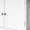 Floor Storage Cabinet; Wooden FreeStanding Storage Organizer with 2 Doors and Shelves for Bathroom; living Room; White