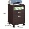 Mobile Storage File Cabinet; Dark Brown