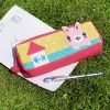 [Rabbit's Home] Embroidered Applique Pencil Pouch Bag / Cosmetic Bag / Carrying Case (7.5*2.8*1.4)