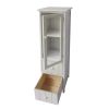 39 Inch Paulownia Wood Accent Cabinet; Vertical; 2 Drawers; 1 Door; Dove Gray