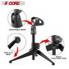 Mini Microphone Stand Tripod Universal Adjustable Desk Microphone Stand Portable Foldable Table Top Desktop Stand with Small Plastic Microphone Clip 5