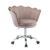 Micco Office Chair; Rose Quartz Velvet & Chrome YF