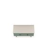 Manhattan Comfort Tribeca 35.43 Mid-Century Modern TV Stand with Solid Wood Legs in Off White and Green Mint