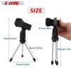 Desktop Microphone Stand Table Desk Mic Holder Tripod Stands Clip Holder Foldable Mount Clamp Podcast Recording 5 Core MS RBS