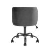 Velvet Upholstered Home office task chair - Dark Grey