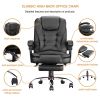 High-back office chair; adjustable ergonomic office chair; computer desk chair with lumbar support and foot cushion; suitable for home office use.