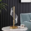 18.75" In Dinamo Modern "S" Wave Swirl Acrylic Led Brushed Gold Table Lamp