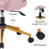 Modern swivel high quality velvet office desk chair pink color in gold metal luxury height adjustable computer chair living room chair