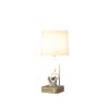 20.5" In Modern Reader White Sitting A Gray Stack Of Books Polyresin Table Lamp