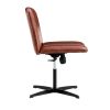 Office chair Brown PU Material. Home Computer Chair Office Chair Adjustable 360 Â¬âˆžSwivel Cushion Chair With Black Foot Swivel Chair Makeup Chair Study