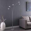 80" Avery 5 Arm Aluminum Chrome Led Semi Arc Floor Lamp