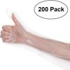 Disposable Food Gloves 22"; Pack of 200 Clear Plastic Gloves for Food Handling; 1.1 mil Thick Poly Food Prep Gloves Disposable; Safe Plastic Food Glov