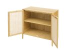 Bamboo 2 door cabinet, Buffet Sideboard Storage Cabinet, Buffet Server Console Table, Accent Cabinet, for Dining Room, Living Room, Kitchen, Hallway