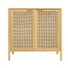 Bamboo 2 door cabinet, Buffet Sideboard Storage Cabinet, Buffet Server Console Table, Accent Cabinet, for Dining Room, Living Room, Kitchen, Hallway