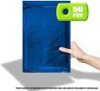 Pack of 50 Blue Bubble Mailers Pouches 4x7 Waterproof Cushion Padded Envelopes 4 x 7 with Peel and Seal Closure; Glamour Metallic Foiled Bags for Mail