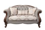 ACME Miyeon Loveseat w/3 Pillows, Fabric &amp; Cherry 55366