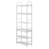 70.8 Inch Tall Bookshelf; 6-tier Shelves with Round Top Frame; MDF Boards; Adjustable Foot Pads; White