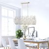 Transitional Crystal Chandelier Ceiling Light 5 lights ; silver Pendant light Fixture for dining room; kitchen island; office; hotel; living room; Dim