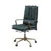 Tinzud Office Chair in Dark Green Top Grain Leather 93166