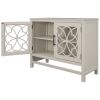 U-style Wood Storage Cabinet with Doors and Adjustable Shelf; Entryway Kitchen Dining Room; Cream White