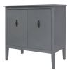 2 Door Wooden Cabinets, Gray Wood Cabinet Vintage Style Sideboard for Living Room Dining Room Office