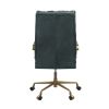 Tinzud Office Chair in Dark Green Top Grain Leather 93166