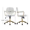 Teddy Velvet Makeup Office Desk Chair Bling Desk,Cute Vanity Chair with Side Arms and Wheels 360Â¬âˆž,Bling Desk Nail Desk for Women, Adjustable Height,W