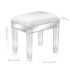 FCH Modern Style Mirrored Vanity Stool Silver Gray  YJ