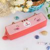 [Pinky Kitten] Embroidered Applique Pencil Pouch Bag / Cosmetic Bag / Carrying Case (7.3*1.8*1.9)