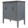 2 Door Wooden Cabinets, Gray Wood Cabinet Vintage Style Sideboard for Living Room Dining Room Office