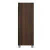 34 Inch 3 Tier Wine Rack; Metal Bar Accents; Wood Grain Details; Dark Brown