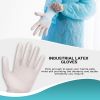 Pack of 100 Latex Gloves; Natural color; Extra Large size. Disposable Ambidextrous Hand Covers. Unisex Transparent Food Gloves for Kitchen; Cooking; P