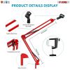 5Core Microphone Mic Suspension Boom Scissor Arm Desk Stand Mount Holder 2Pc MS ARM BLU+RED