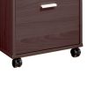 Mobile Storage File Cabinet; Dark Brown