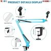 5Core Microphone Mic Suspension Boom Scissor Arm Desk Stand Mount Holder 2Pc MS ARM BLU+RED